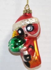Large Eyed Character With Red Stocking Hat Christmas Ornament