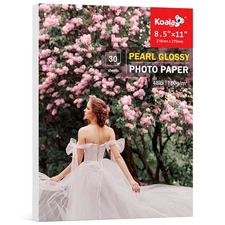Koala Pearl Glossy Photo Paper 8.5X11 Inches 48LB 30 Sheets Shiny for Inkjet ...