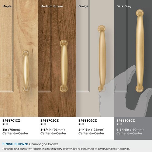 Amerock BP53803 Bronze/Black Kane 6-5/16" Center To Center Handle Cabinet Pull - Picture 4 of 12