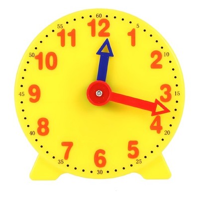 Tiosen 4 inch Teaching Clock, Learning Tell Time Analog Clock 4-inch, Yellow 