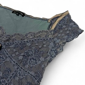 Rare Highly Sought After Ann Ferriday Blue Corset Top Fairy Whimsical Size Large