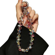 Sparkling Crystal Beaded Phone Wrist Strap - Cell Phone Lanyard Keychain Wris...