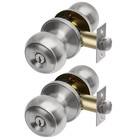 (2 Pack) Entry Door Knob, Keyed Different Door Lock Sets in Solid Stainless S.