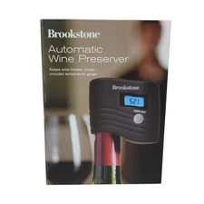 Brookstone Automatic Wine Preserver Temperature Gauge Fits 750ML Bottles NEW