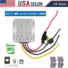 20A 240W DC 18V 20V 24V 36V 48V to 12V Step Down Voltage Converter with Fuse