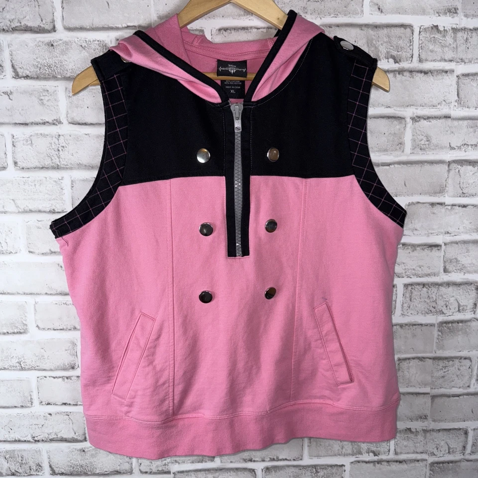 KH3 KAIRI РОЗОВЫЙ КОСПЛЕЙ БЕЗ РУКАВОВ ТОЛСТОВКА С КАПЮШОНОМ КОРОЛЕВСТВО СЕРДЕЦ III КОСТЮМ ЖИЛЕТ DISNEY - Изображение 4 из 4