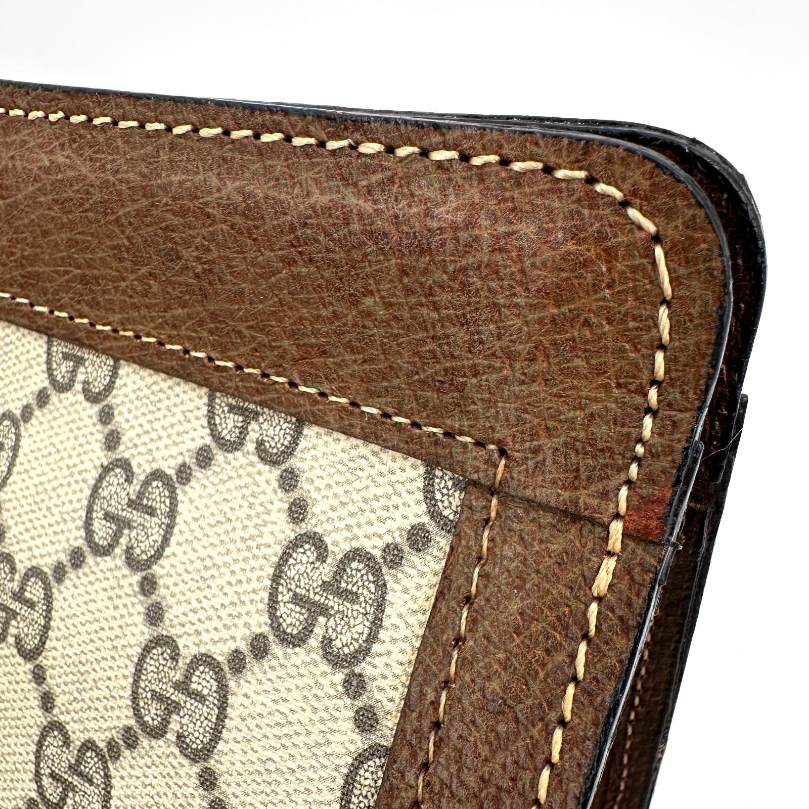 Vintage GUCCI Clutch Bag Sherry Line GG PVC Leather Brown Purse Authentic thumbnail 16