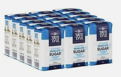 Tate and Lyle Granulat Rein Rohr Tee Kaffee Weiß Zucker Packung 15 Beutel x 1Kg