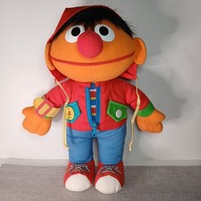 Vintage 1990s Playskool Dress-Me-Up Ernie Plush Sesame Street Toy Jim Henson 14  