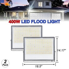 400w LED Flood Light 48000Lm 6500K Daylight White LED Security Flood Light 2Pack