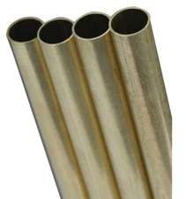K & S Metal Round Tube 1/4" D X 12" L Brass Carded/ Pack of 1 #8131
