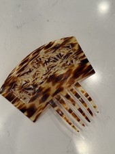 XL Mid century hair comb Spanish mantilla faux tortoiseshell matador hair