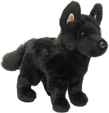 Douglas Harko Black German Shepherd Dog Plush Stuffed 8" 20 cm Long,