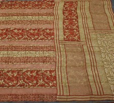 Sushila Vintage Maroon Sari 100 Pure Georgette Silk Printed Floral Craft Fabric