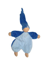 Käthe Kruse Puppe Gugguli Wichtel in blau Schmusetuch Schnuffeltuch Kuscheltuch