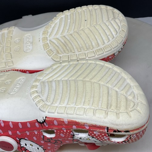 Crocs Classic Clogs Girls 12 Hello Kitty Red Slip On Shoes Iconic Comfort 210576 - Picture 11 of 12
