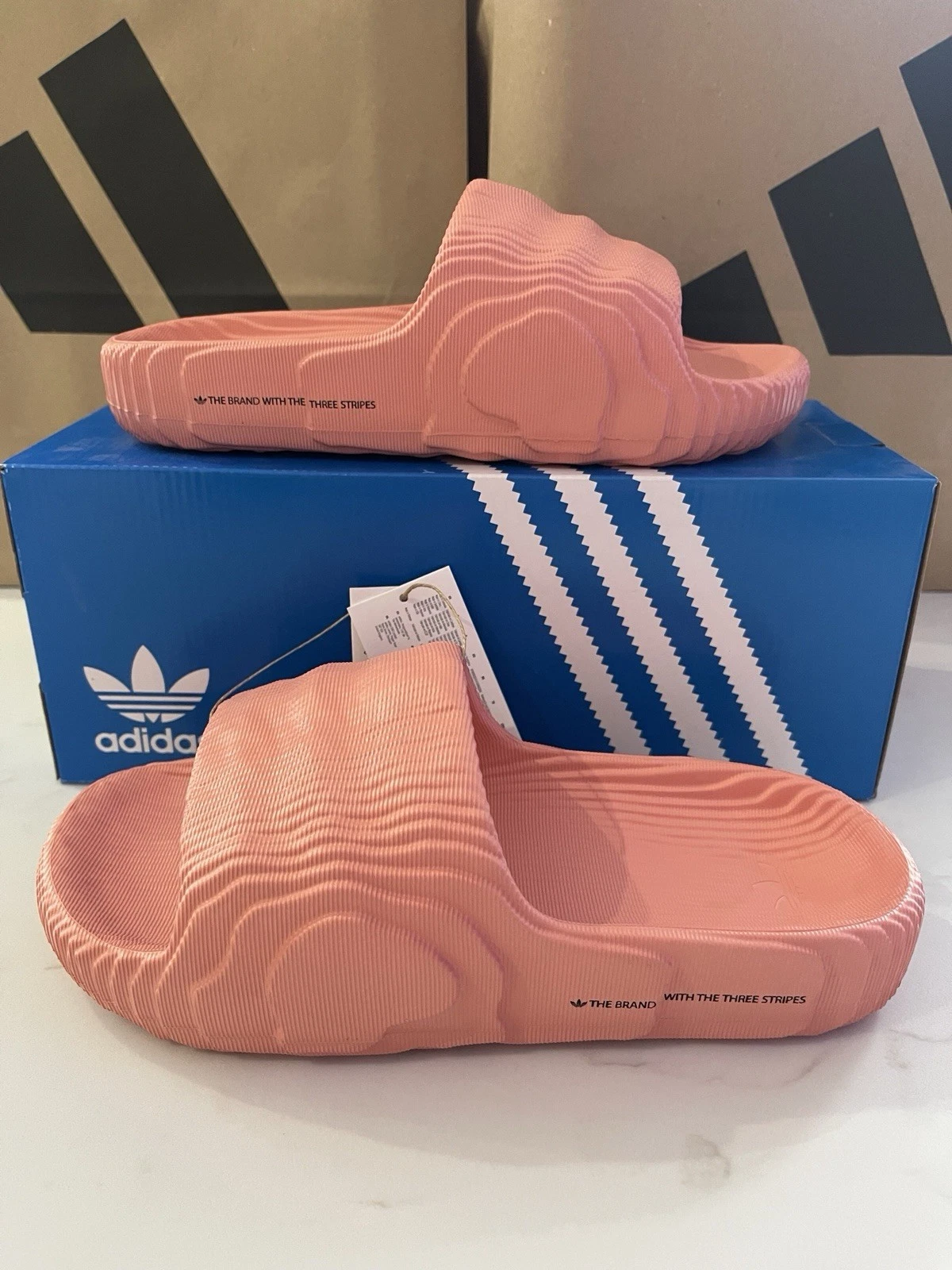 Adidas Originals adilette 22 Slides in Wonder Clay UK 8 IG8261
