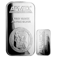 Lot Of 2 1 Oz Silver Bar .999 APMEX Suitable For Collecting 40.79 per troy oz