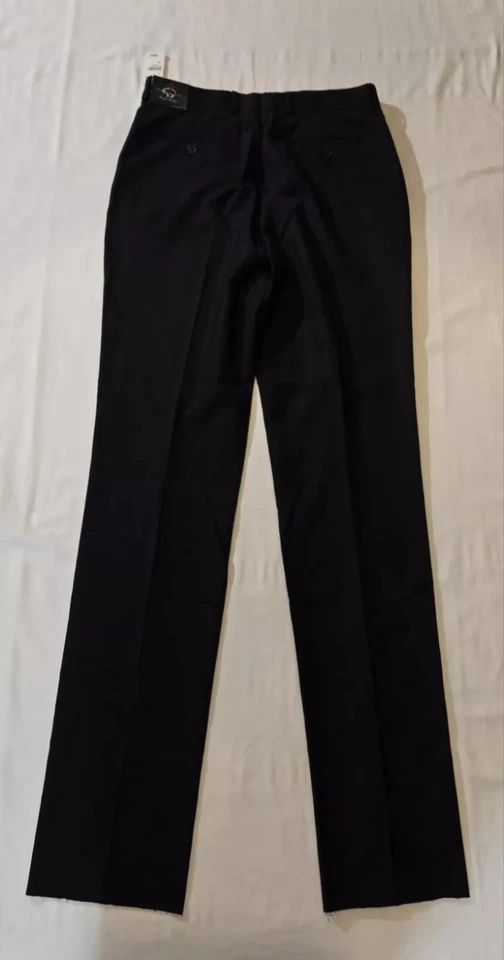 Брюки Brooks Brothers молодежные размер 18 черные шерстяные флисовые плоские спереди прямые штанины - Изображение 2 из 4