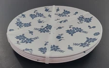 4  Blue Floral 8.5” Salad Side Plates THE TABLETOP Gallery Americana MELAMINE
