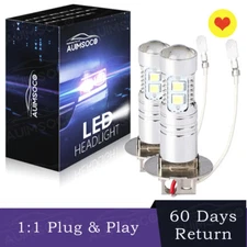 2X H3 6000k High Lumen LED Super White 100W LED Fog Light Driving Lamp Bulbs DRL
