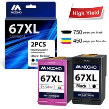 67XL Ink Cartridge Combo Pack For HP Ink 67 Deskjet 2700 2755 4155 2800e 2852e