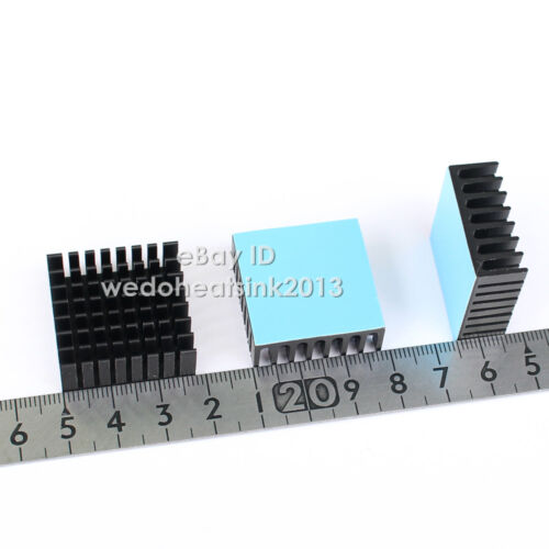 8pieces Black Anodized 28x28x11mm Thermal Pad Radiator Heat Sinks Cooler For IC - Picture 2 of 5
