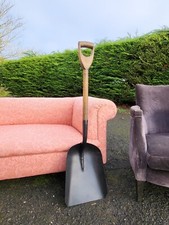 Railwayana Antique Cast Iron & Oak Handle Railway Stoker's Shovel "3 Crowns"