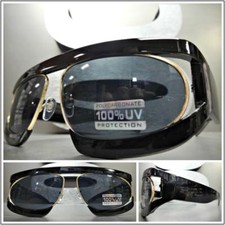 Oversized Classic Vintage Retro Style SUNGLASSES Big Thick Black Frame Dark Lens