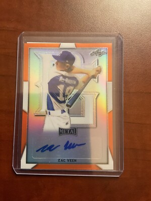 2019 Leaf Perfect Game Bonus Box Zac Veen Orange Metal Pre-Production PROOF 1/1