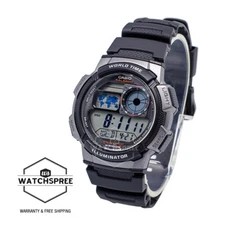 Casio Standard Digital Sporty Design Black Resin Band Watch AE1000W-1B