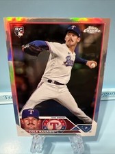 Cole Ragans RC Refractor 2023 Topps Chrome Update Rookie Card #USC195 Rangers. rookie card picture