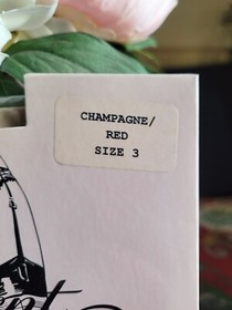 BNIB Agent Provocateur Champagne Red Seam & Heel Hold Ups Stockings Size 3