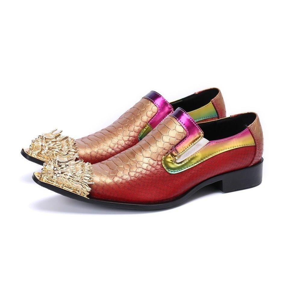 SAOLA Scarpe da sposa Oxford da uomo britanniche punta in metallo slip on nuovo