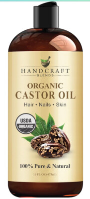 Handcraft Organic Castor Oil for Hair Growth, Eyelashes and Eyebrows - 16 fl. Oz