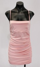 Lucy In The Sky Women's Satin Cross Back Fully Lined Dress AC2 Pink Medium NWT