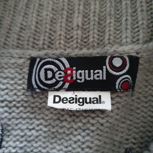 Desigual Knit Poncho Snake Pattern Chunky Tassel Roll Neck One Size - Picture 2 of 9