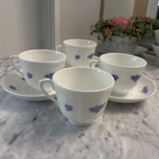 Royal Adderley Fine Bone China England Blue Chelsea 3 Cup & Saucer Sets + 1 Cup