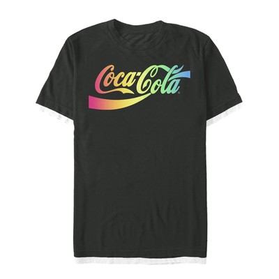 Men S Coca Cola Rainbow Logo Fade T Shirt Ebay
