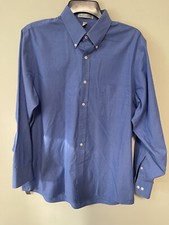 Geoffery Beene Mens Dress Shirt 16 32/33 WrinkleFree Pinpoint Oxford Button up