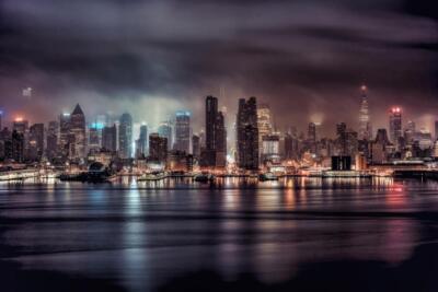 A Gotham Night Stormy New York City NYC Skyline Photo Photograph Poster 36x24
