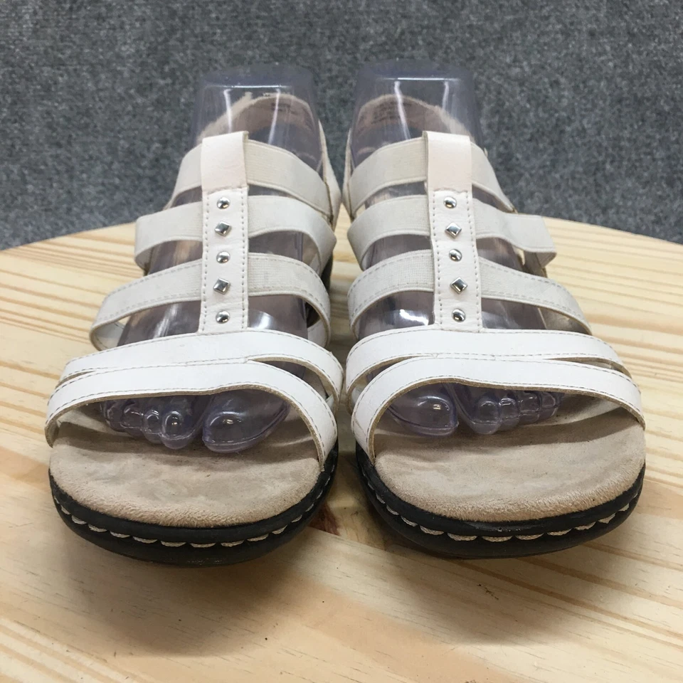 Sandalias Croft And Barrow para mujer 9 M Etude con tiras con tirantes de cuero sintético blanco Foto 4 de 4