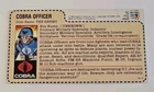 1983 GI Joe COBRA OFFICER RED BACK MAIL AWAY FILE CARD. GOOD CONDITION ORIGINAL!