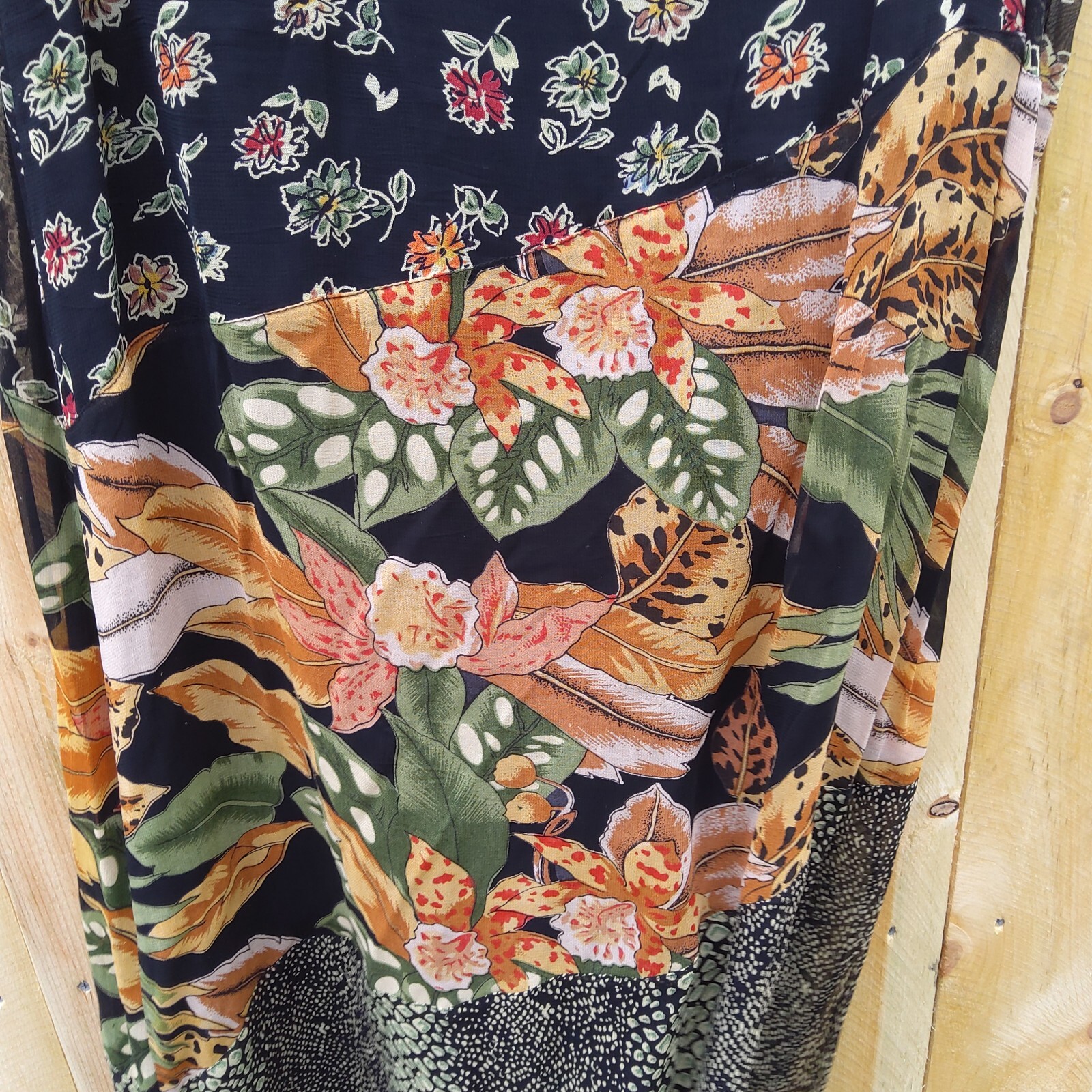 REQUIREMENTS  MULTI PATTERNED FLORAL MIDI SKIRT Xl - image 3