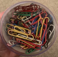 Legacy Jumbo Vinyl Coated Paper Clips Tub of 200 Assorted Colors - FREE SHIPPING