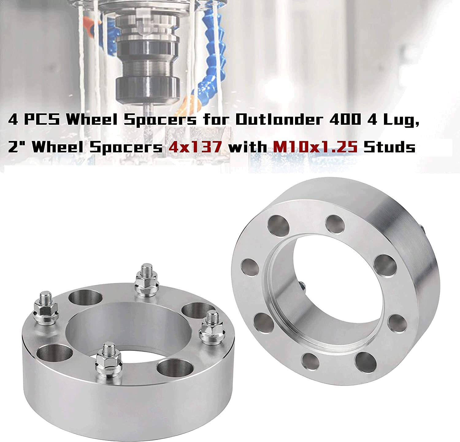 4PCS 2 Inch 4x137mm ATV Wheel Spacers for CanAm Kawasaki Mule 500/520