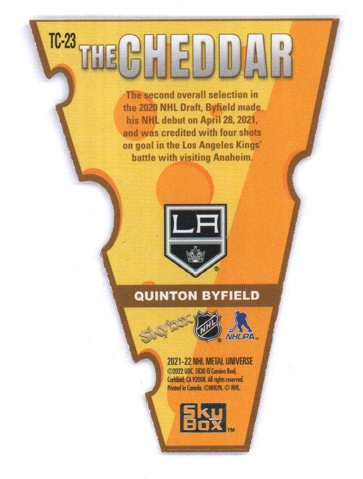 2021-22 UD Skybox Metal Universe The Cheddar Insert #TC-23 Quinton Byfield RC - Image 2 of 2