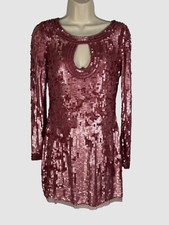 $625 LoveShackFancy Women's Pink Devers Sequin Mini Dress Size 2