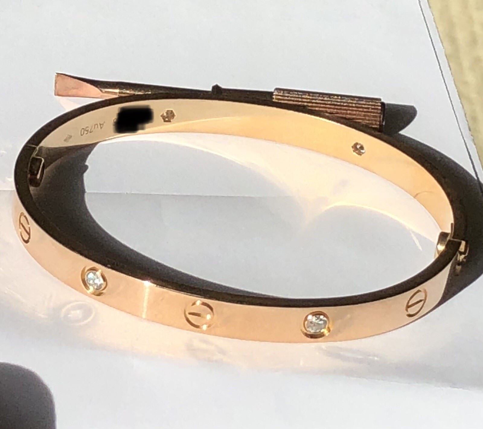 Cartier 18k Rose Gold 4 Diamond Love Bracelet Size 18 Ebay