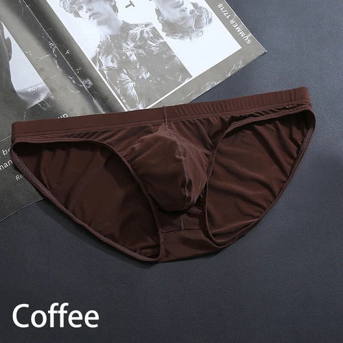 Mens Ice Silk Briefs Seamless Underwear Bulge Pouch Underpants Knickers Panties - Picture 5 of 15